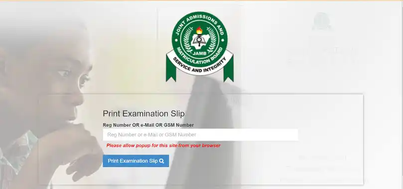 Jamb exam slip