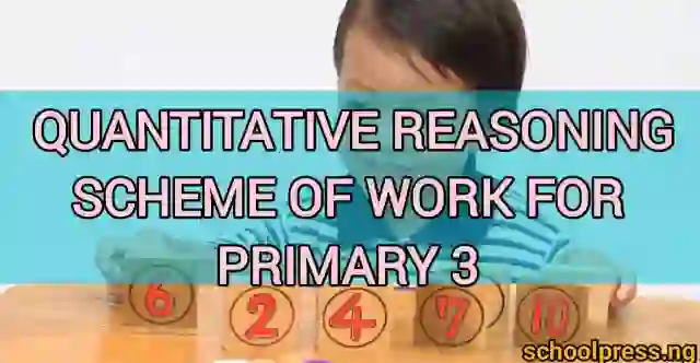 Quantitative Reasoning Scheme of Work for Primary 3