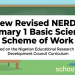 New Revised NERDC Primary 1 Basic Science Scheme of Work